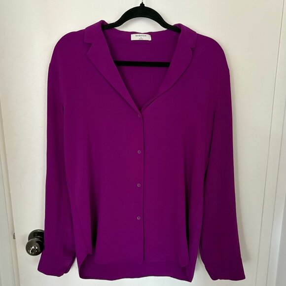 Babaton V-Neck Blouse in Purple - Size S - Picture 2 of 8